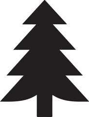 Black Christmas Tree Outline for Holiday Decor Silhouette