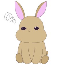 悩み事がある茶色のうさぎ
