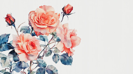 Obraz premium Elegant wedding invitation card background vector. Minimal hand painted watercolor botanical flowers texture template background. Design for wedding, vip cover, poster, rsvp moderncard.Valentine's Day