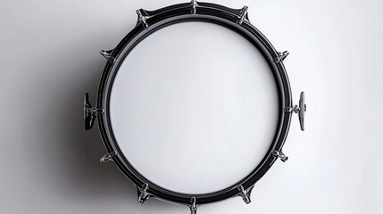 A top-down view of a drum with a smooth white surface, highlighting its design and features.