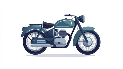 A vintage motorcycle illustration showcasing classic design and craftsmanship.