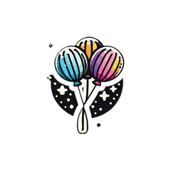 Balloons silhouette icon vector symbol design illustration