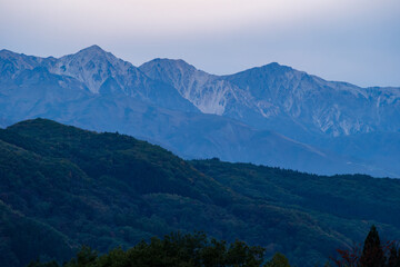 白馬三山の夜明け