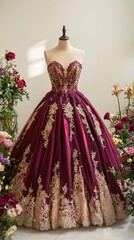 Elegantly Displayed Quinceanera Dress on a Model