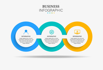 circle infographic design template icons with 3 options or steps