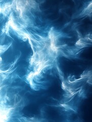 Obraz premium Abstract blue and white smoke swirls.