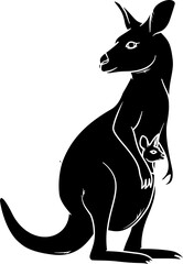 Simple kangaroo silhouette vector