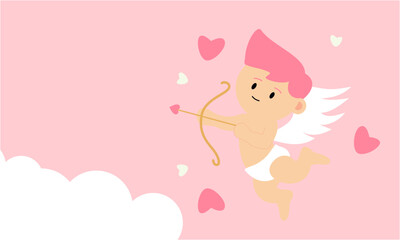 Cupids sky valentine day background