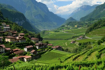 A picturesque vineyard with grapevines