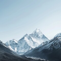 Obraz premium A majestic mountain range under a clear sky