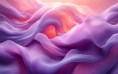 Obraz premium Abstract purple and orange fabric waves.