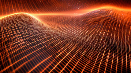 A futuristic heatmap with glowing, gradient-filled squares dynamically arranged on a polished holographic grid, creating a high-tech, data-driven visualization with vibrant colors