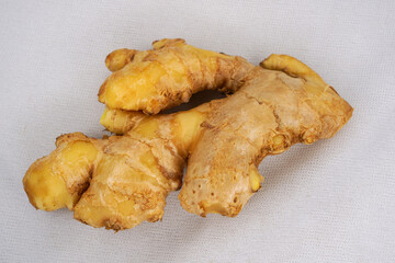 fresh ginger root isolated on white background, Natural organic ginger for health, medicine, protection against colds. Spice for cooking, ginger to immunity