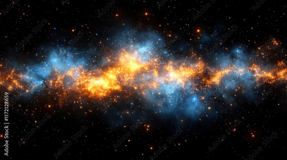 Poster stunning cosmic explosion of colorful stars and nebulae illuminating the vastness of space captured 