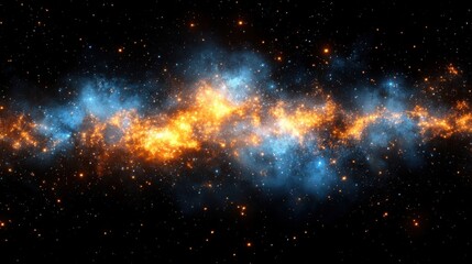 Naklejka premium Stunning Cosmic Explosion of Colorful Stars and Nebulae Illuminating the Vastness of Space Captured in High-Resolution Astrophotography for Science and Art Enthusiasts