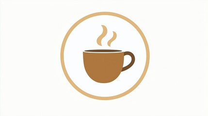 A stylized illustration of a coffee cup with steam rising, symbolizing warmth and comfort.
