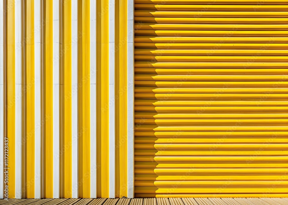 Poster bold, vibrant yellow stripes form a textured, minimalist abstract backdrop. a conceptual graphic des
