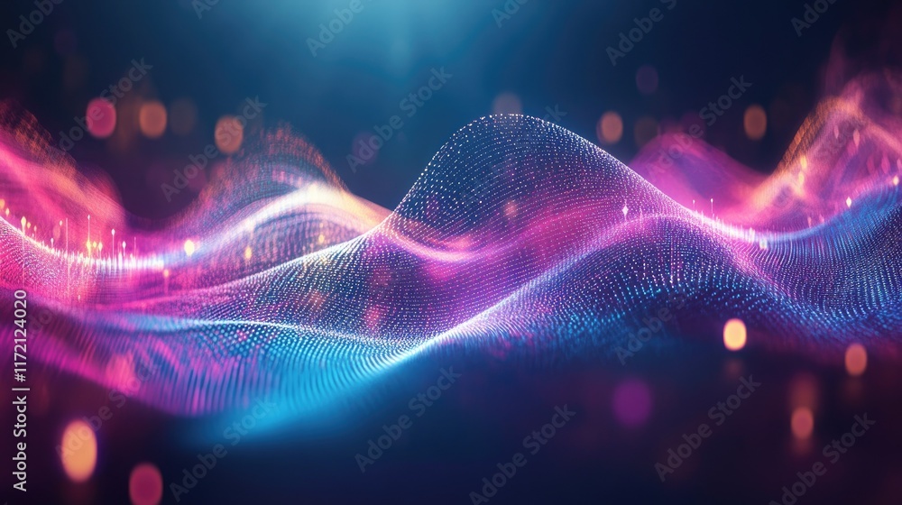 Aufkleber an abstract concept of gravity waves vibrating in a void, surrounded by streaks of light and subtle 