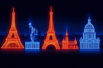 Neon Landmarks of Iconic Cities
