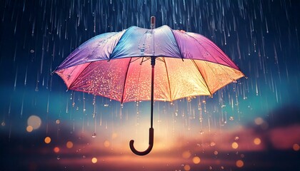  umbrella with sparkling rain falling 