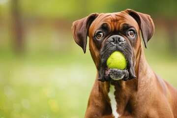 A friendly dog playing fetch in the park