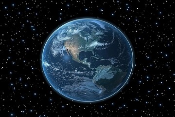 Naklejka premium Stunning View of Earth from Space with Stars
