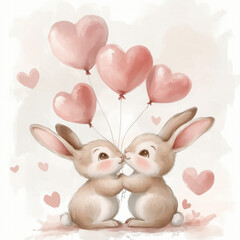 rabbit with heart Valentine's Day