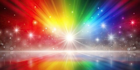 Creative graphic design:  Multicolor gradient background features an abstract rainbow spotlight, ideal for web banners and apps.