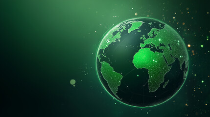 Fototapeta premium Globe Icon with Green Continents