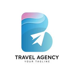 B travel agency logo design © MdSaiful