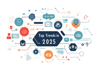 Fototapeta premium top trends in 2025 infographic for power point presentations, 