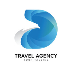 Travel Agency Vector Illustration Logo Design Template