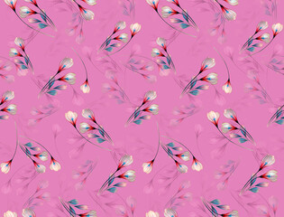 Floral pattern, digital illustration, intricate floral design, damask, wallpaper, pattern. Gilded. Illustration