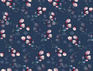 Floral pattern, digital illustration, intricate floral design, damask, wallpaper, pattern. Gilded. Illustration