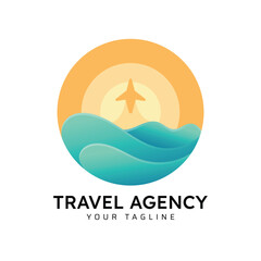 Travel Agency Vector Illustration Logo Design Template