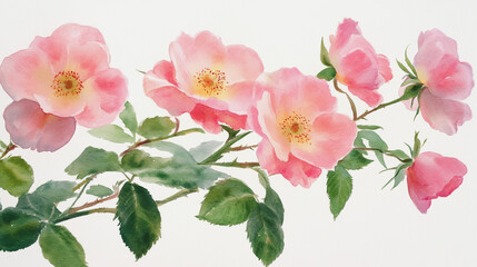 Obraz premium Elegant wedding invitation card background vector. Minimal hand painted watercolor botanical flowers texture template background. Design for wedding, vip cover, poster, rsvp moderncard.Valentine's Day