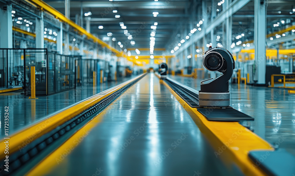 Poster application of robotic arms on assembly lines in factories