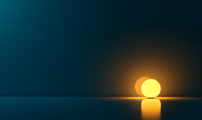 Minimalist Lighting Scene with Desk Lamp and Glowing Sphere