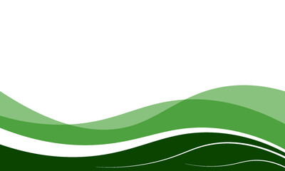 Abstract green wave background, vector green line background curve element with white space for text, message and presentation design. overlapping layer line design.