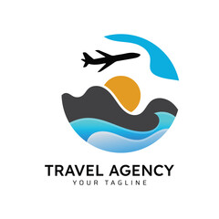 Travel Agency Vector Illustration Logo Design Template