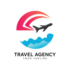 Travel Agency Vector Illustration Logo Design Template
