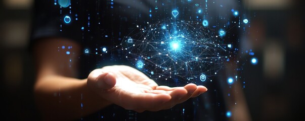 Holographic Network into Air on Hand