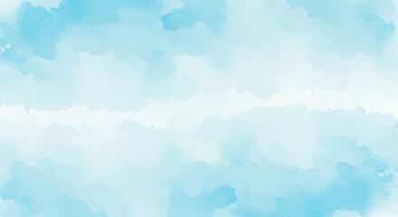Obraz premium Soft watercolor background, light blue hues, gentle cloud-like textures, ethereal sky, abstract