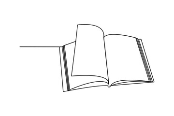 Book single-line art beautifully symbolizes the infinite journey of learning, using just one unbroken line to convey both simplicity and depth.
