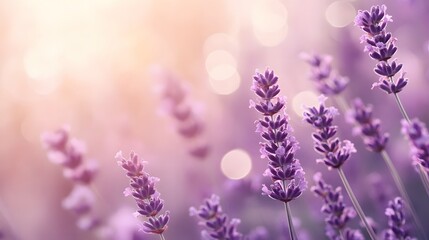 Obraz premium A soft lavender gradient with a bokeh effect, leaving clear space for text in the middle