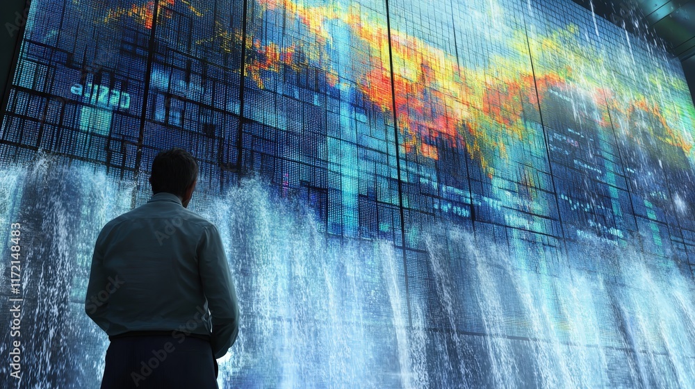 Poster exploring urban digital art interactive data visualization techniques and technology