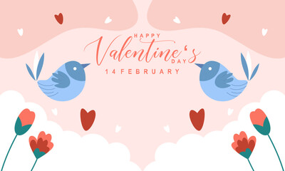 Valentine's day concept frame vector illustration