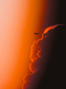 flying in the sky with clouds