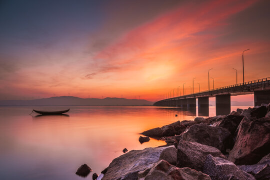 sunset over the sea