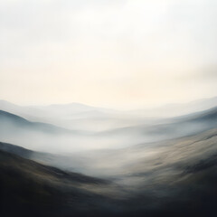 Obraz premium Ethereal Serenity: A Misty Landscape Wrapped in a Dream-Like Gauze